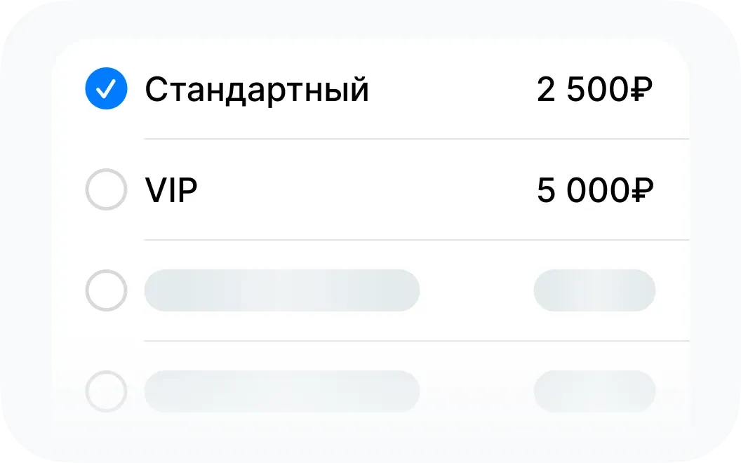 Типы билетов